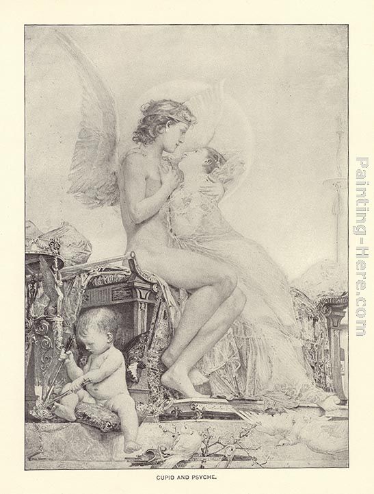 Cupid and Psyche painting - Paul Jacques Aime Baudry Cupid and Psyche art painting